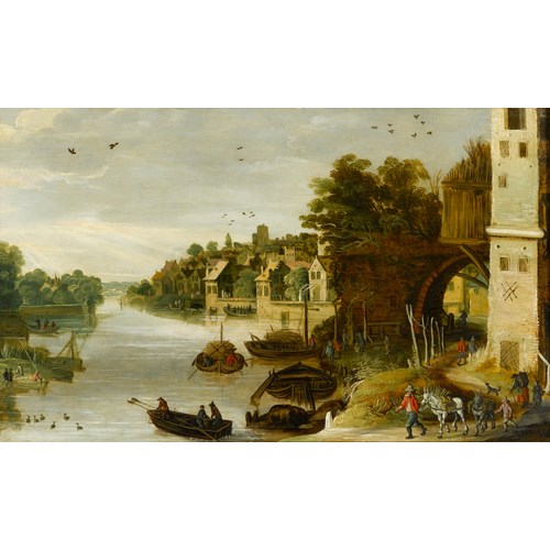 Landscape by a Riverside Town, said to be Treviso